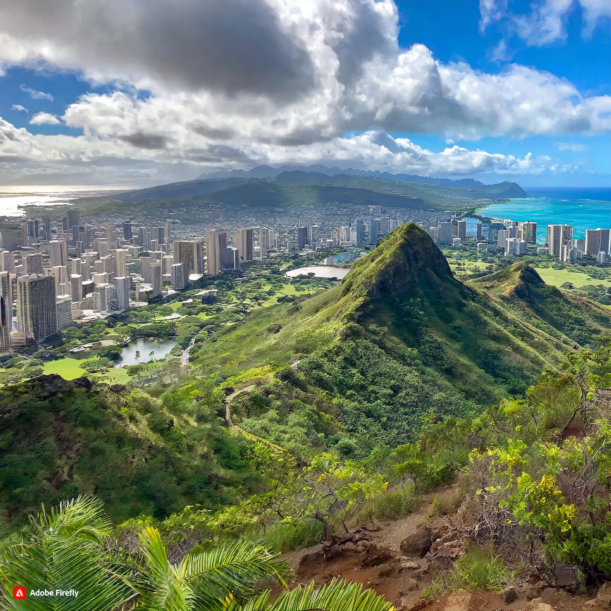 View from mountain ver Honolulu